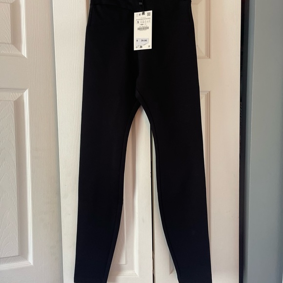 Zara High Rise Black Leggings Size Medium and Small -NWT - Picture 9 of 10